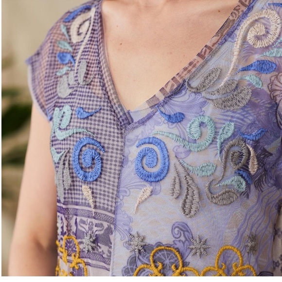 Johnny Was Biya Allegra mesh overlay dress NWOT. No slip. Size M - Picture 8 of 10